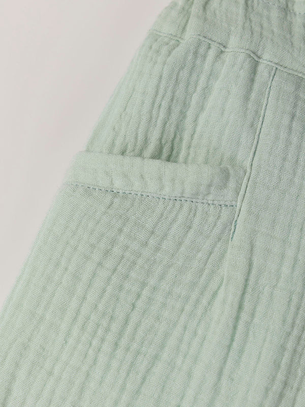 BAMBULA PANTS EMBROIDERED FLOWER HEART LIGHT GREEN