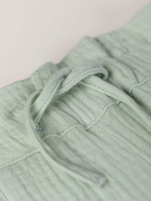 BAMBULA PANTS EMBROIDERED FLOWER HEART LIGHT GREEN