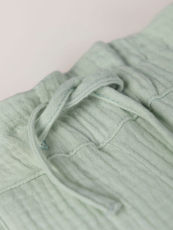 BAMBULA PANTS EMBROIDERED FLOWER HEART LIGHT GREEN