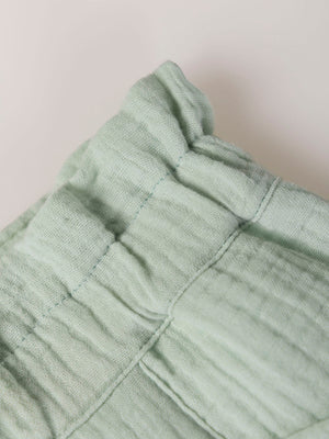 BAMBULA PANTS EMBROIDERED FLOWER HEART LIGHT GREEN