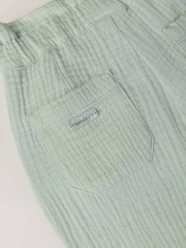 BAMBULA PANTS EMBROIDERED FLOWER HEART LIGHT GREEN