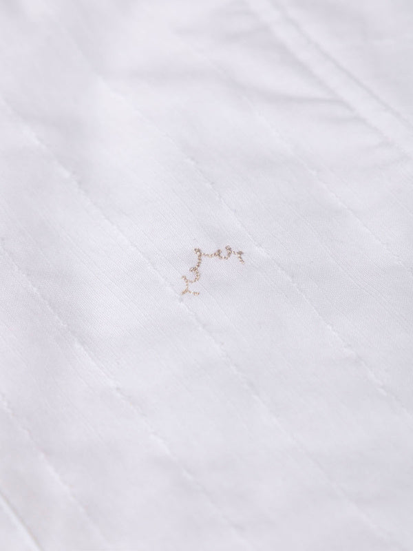 CAMISA ALGODÓN TEJIDO FANTASÍA CUELLO PANADERO NATA