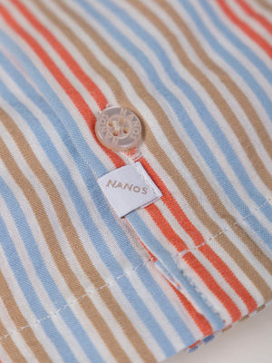 CAMISA SEERSUCKER RAYAS ROJO MULTICOLOR