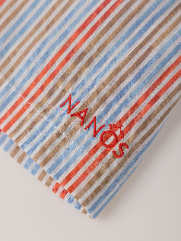 CAMISA SEERSUCKER RAYAS ROJO MULTICOLOR