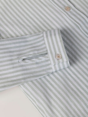 CAMISA SEERSUCKER CUELLO MAO VERDE MEDIO