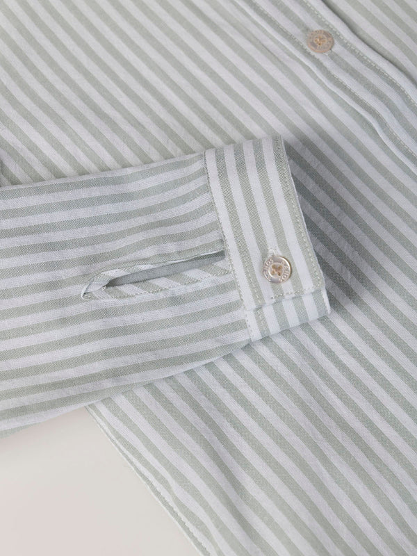 CAMISA SEERSUCKER CUELLO MAO VERDE MEDIO