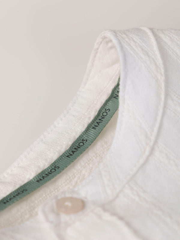 CAMISA CUELLO MAO ESTRUCTURA  BLANCO PURO