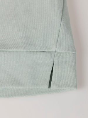 LIGHT GREEN EMBROIDERED FLEECE SWEATSHIRT CUFF