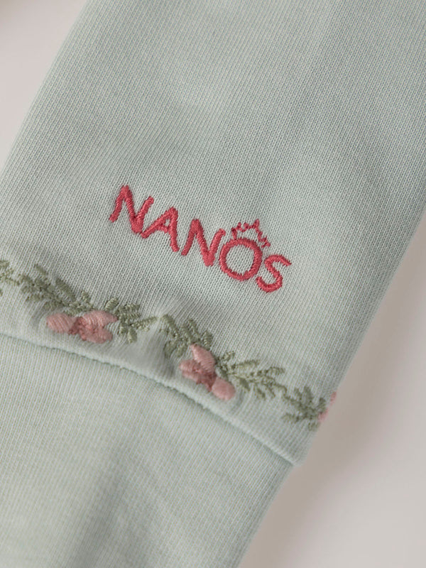 LIGHT GREEN EMBROIDERED FLEECE SWEATSHIRT CUFF