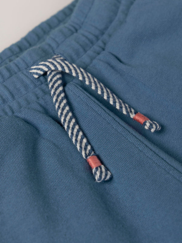 PANTALÓN CORTO DE FELPA CINTAS AZUL MEDIO