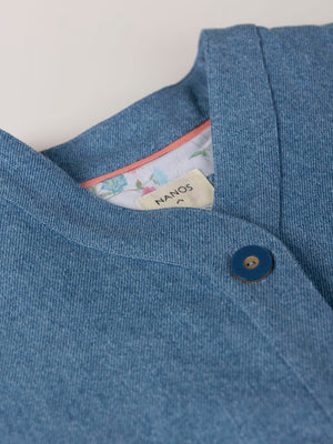 LIGHT BLUE EMBROIDERED ELBOW SLEEVE DENIM JACKET