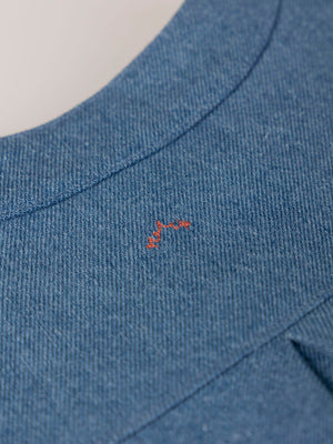 LIGHT BLUE EMBROIDERED ELBOW SLEEVE DENIM JACKET