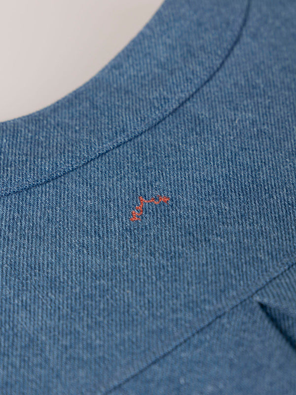 LIGHT BLUE EMBROIDERED ELBOW SLEEVE DENIM JACKET