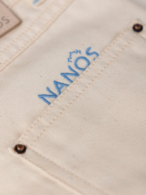 BERMUDAS LONETA CINCO BOLSILLOS BLANCO ROTO