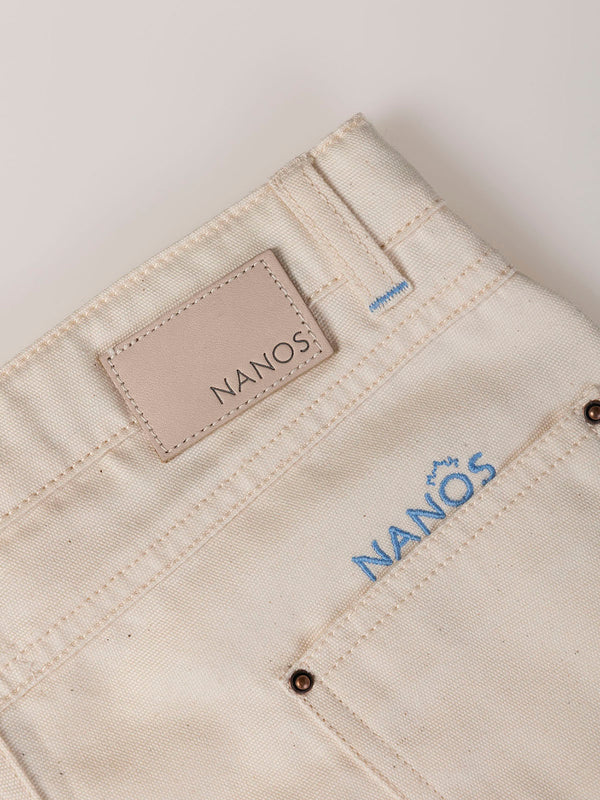 BERMUDAS LONETA CINCO BOLSILLOS BLANCO ROTO