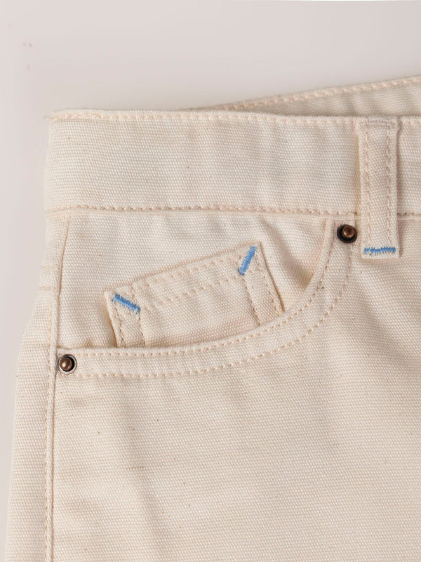 BERMUDAS LONETA CINCO BOLSILLOS BLANCO ROTO