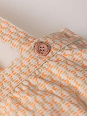 ROMPER WITH STRAPS MANDARIN STRUCTURE FABRIC