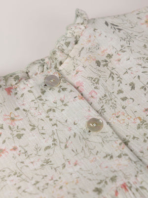 LIGHT GREEN FANTASY BAMBOO PRINT DRESS