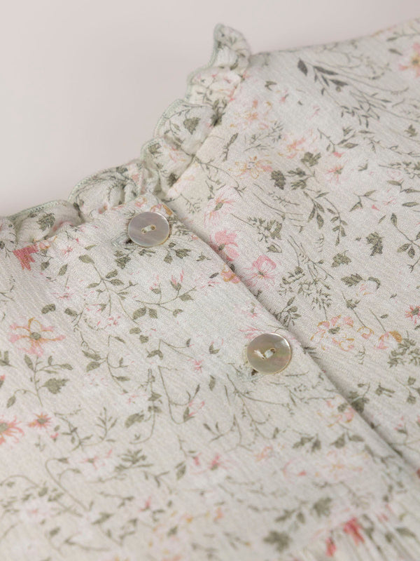 LIGHT GREEN FANTASY BAMBOO PRINT DRESS