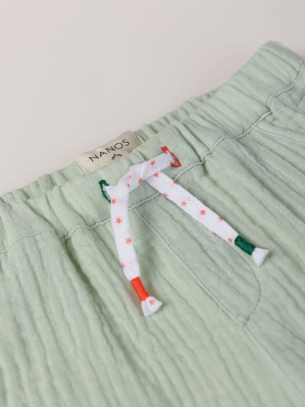 BAMBULA PANTS WITH LIGHT GREEN LACE DETAIL