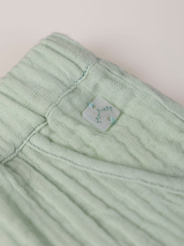 BAMBULA PANTS WITH LIGHT GREEN LACE DETAIL