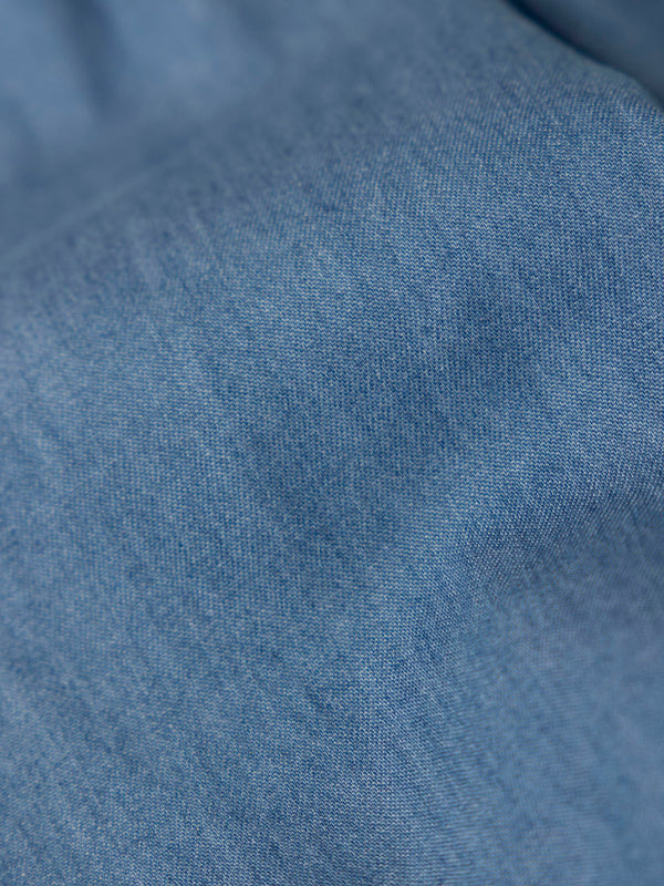 BLUE DENIM SHORTS WITH ELASTIC WAIST