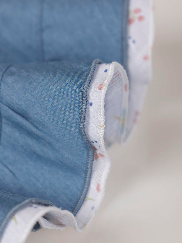 INDIGO DRAGONFLY LINING DENIM SKIRT