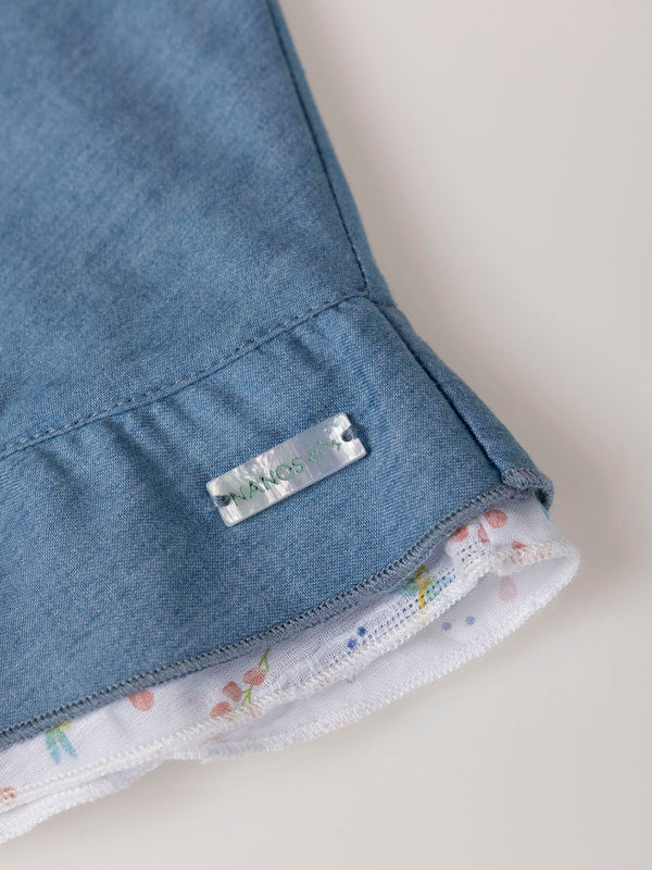 INDIGO DRAGONFLY LINING DENIM SKIRT