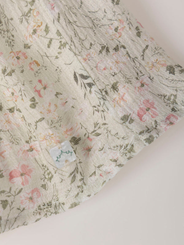 BAMBULA SKIRT WITH CREAM FLOWERS PRINT