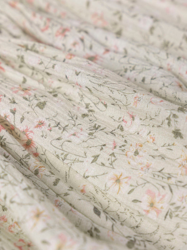 BAMBULA SKIRT WITH CREAM FLOWERS PRINT