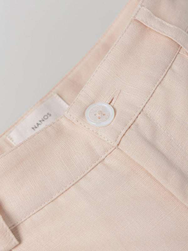 PANTALÓN PINZAS DE LINO Y ALGODÓN BEIGE