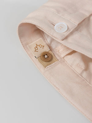PANTALÓN PINZAS DE LINO Y ALGODÓN BEIGE