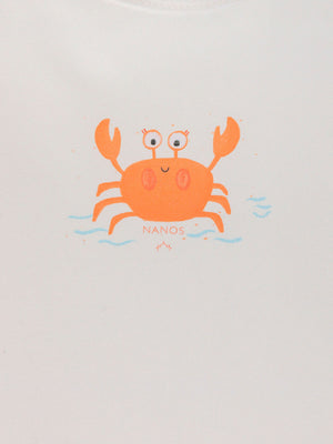 LONG SLEEVE SWIM T-SHIRT WITH BROKEN WHITE CRAB PRINT