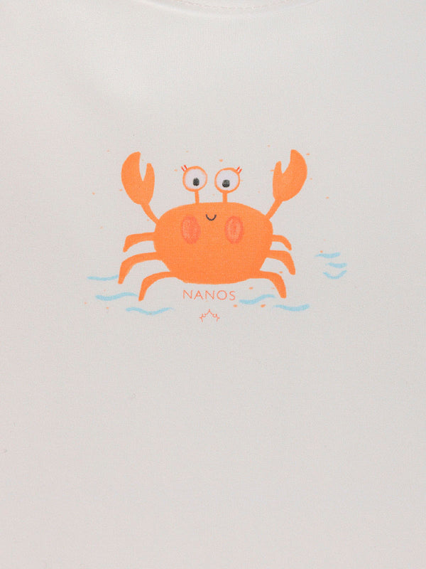 LONG SLEEVE SWIM T-SHIRT WITH BROKEN WHITE CRAB PRINT