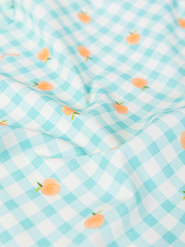 VICHY PEACHES PRINT SWIM T-SHIRT WATER GREEN