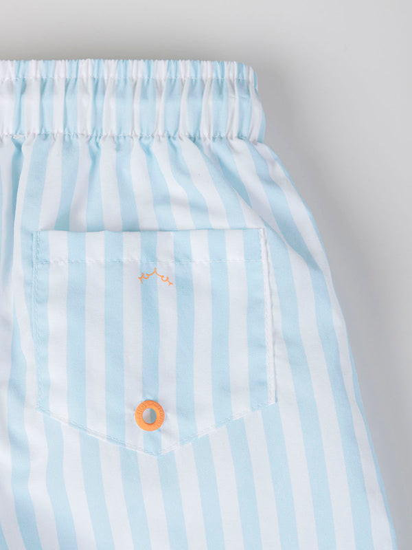 Bañador estampado raya marinera azul claro