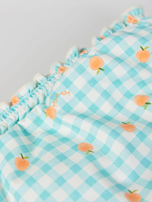 VICHY PEACHES PRINT SWIM PANTIES WATER GREEN