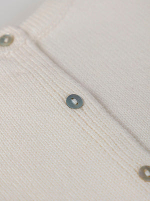 RIBBED CREAM STRUCTURED KNITTED JERSEY