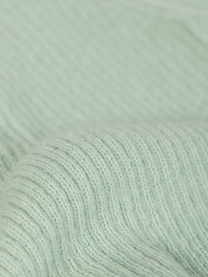 LIGHT GREEN RIB STRUCTURED KNITTED SET