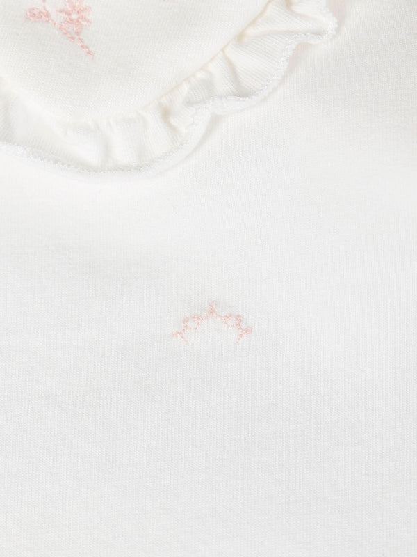 OFF-WHITE EMBROIDERED COLLAR COMBINED T-SHIRT