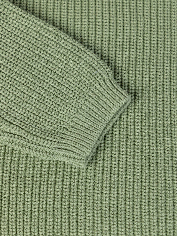 JERSEY DE PUNTO MANGA RANGLAN RIB CUELLO CAJA VERDE CLARO