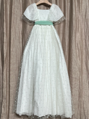 VESTIDO VENECIA TUL VERDE AGUA