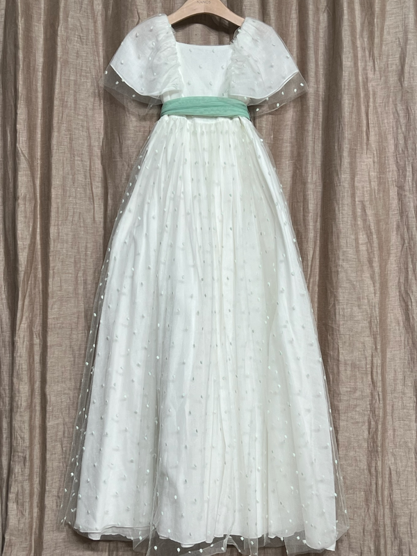 VESTIDO VENECIA TUL VERDE AGUA