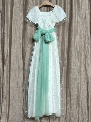 VESTIDO VENECIA TUL VERDE AGUA