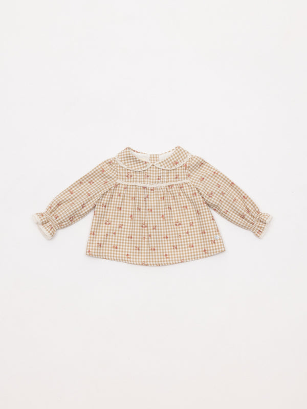 BLUSA VICHY ESTAMPADO NATA