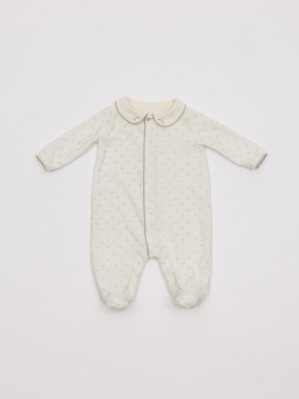 PIJAMA VELOUR CUELLO CORONAS NATA