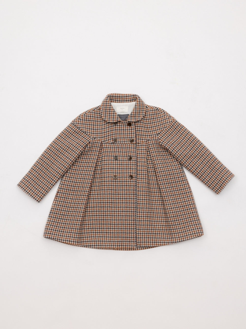 ABRIGO CRUZADO PATA DE GALLO MANTECO MULTICOLOR