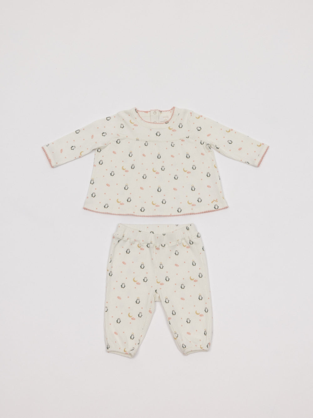 PIJAMA DOS PIEZAS PINGÜINA NATA