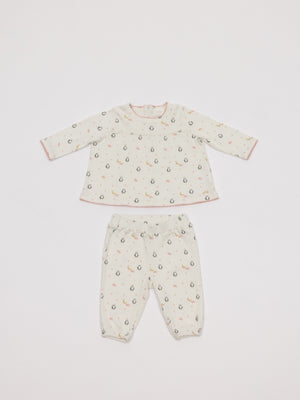 PIJAMA DOS PIEZAS PINGÜINA NATA