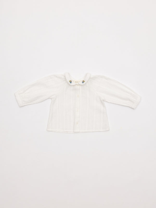 CAMISA ESTRUCTURA BORDADO BLANCO ROTO